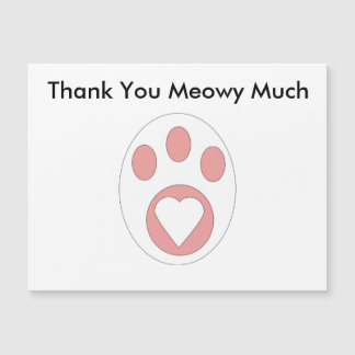 Thank You Cat Paw Print Heart Cute Personalize