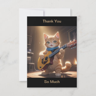 Thank You Cat Playing Guitar