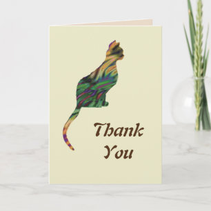 Thank You Cat Sitter Caregiver Marbled Striped Cat Card