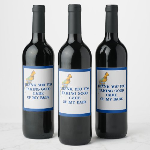 Thank You Cat Sitter House Pet Kitten Appreciation Wine Label