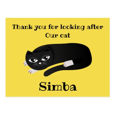 Thank you cat sitter postcard Thank you cat sitter postcard