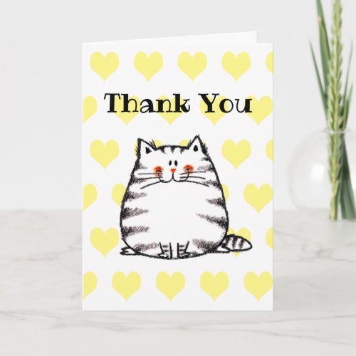 thank you cat smile card