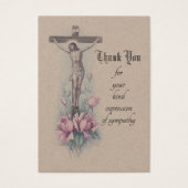 Thank You Catholic Crucifix Condolence Holy Cards (Front)
