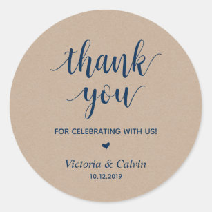Thank you, celebrating with us, Rustic Gifts Classic Round Sticker