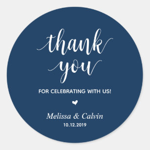 Thank you, celebrating with us, Wedding Gifts Classic Round Sticker