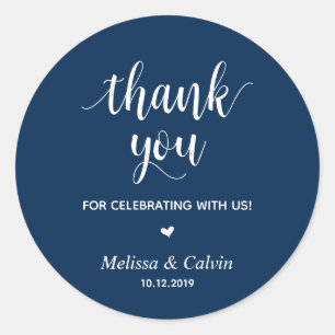 Thank you, celebrating with us, Wedding Gifts Classic Round Sticker