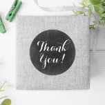 Thank You Chalkboard Rustic Shabby Cottage Chic Classic Round Sticker at Zazzle
