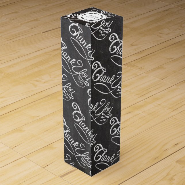 Thank You Chalkboard Wine Box (Back)