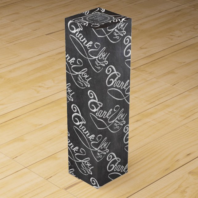Thank You Chalkboard Wine Box (Front)