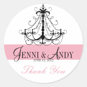 Thank You Chandelier Names Wedding Favour Stickers