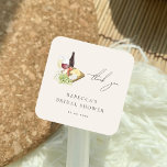 Thank You Charcuterie Wine & Cheese Bridal Shower Square Sticker<br><div class="desc">These elegant stickers would make a wonderful addition to the celebration of your choice! Customize them with ease by utilizing the "personalize" and "edit using design tool" options.</div>