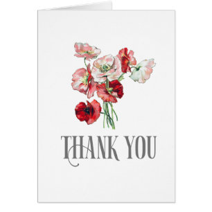 Thank You    Cheerful Poppy Bouquet Cards