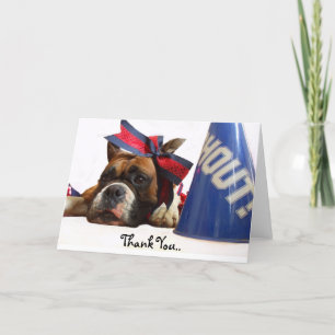 Thank You Cheerleader boxer greeting card