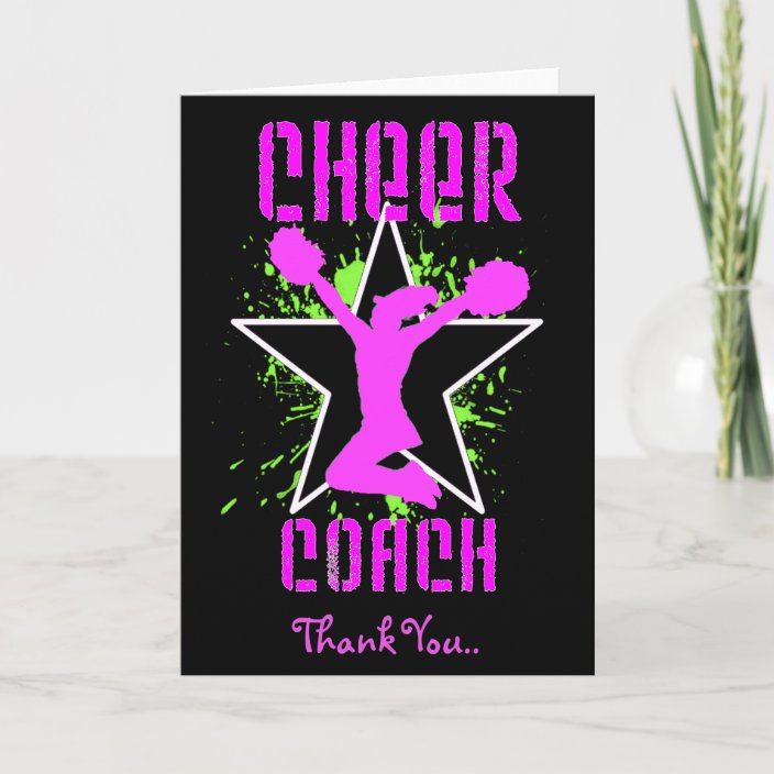 Thank You Cheerleader Coach Greeting Card