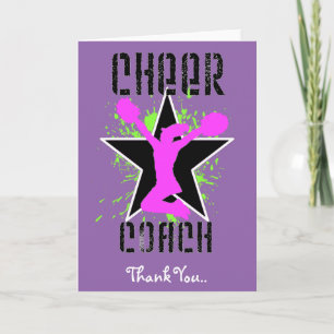 Thank You Cheerleader Coach greeting card