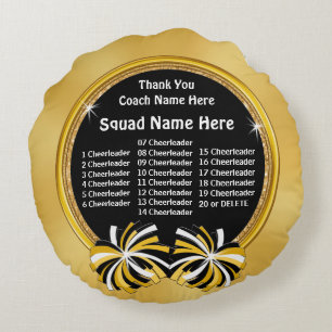 Thank You Cheerleading Coach Gift Ideas, ALL Names Round Pillow