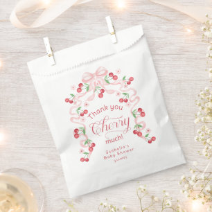 Thank you Cherry Much Cherry on top Thank you card Favor Bag