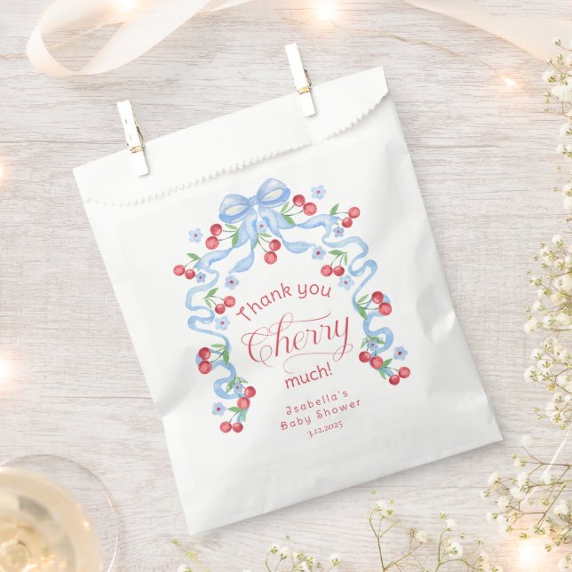 Thank you Cherry Much Cherry on top Thank you card Favor Bag (Clipped)