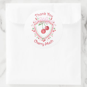 Thank You Cherry Much Coquette Cherry  Classic Round Sticker