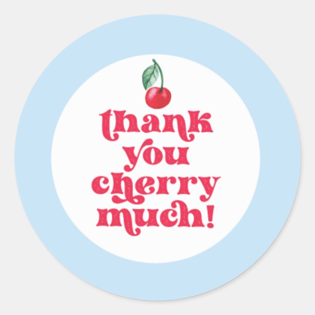 Thank You Cherry Much Sticker for Party Favors (Front)