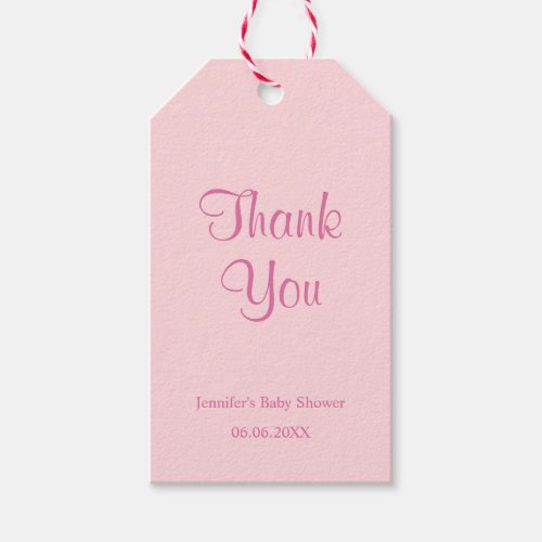 Thank You Chic Blush Pink Simple Template Gift Tags