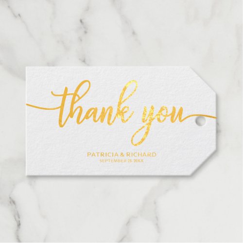 Thank You _ Chic Calligraphy Wedding Favor Foil Gift Tags