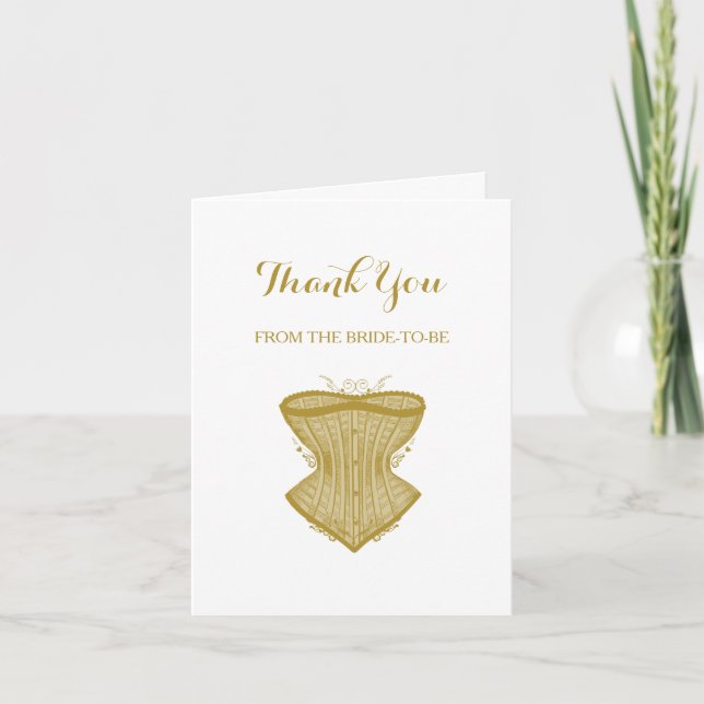 Thank You Chic Gold Corset Lingerie Bridal Shower (Front)