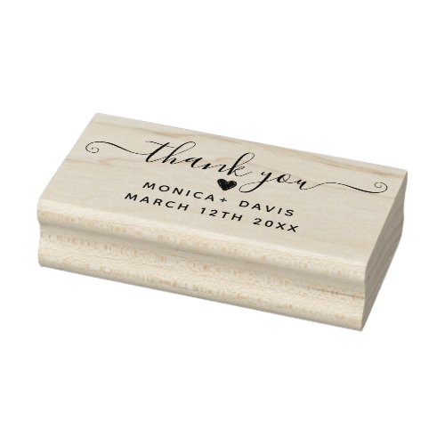 Thank you chic simple wedding rubber stamp