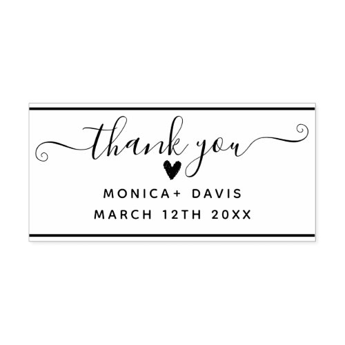 Thank you chic simple wedding rubber stamp