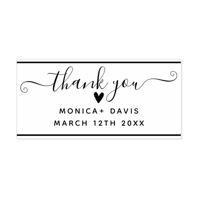 Thank you chic simple wedding rubber stamp (Imprint)