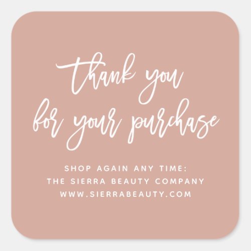 Thank You  Chic Terracotta Custom Retail Boutique Square Sticker