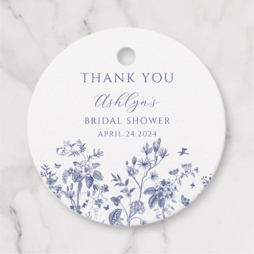 Thank You Chinoiserie Bridal Shower Favor Tags