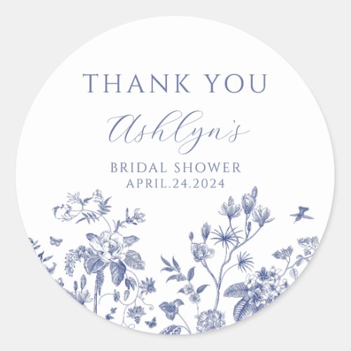 Thank You Chinoiserie Bridal Shower Sticker