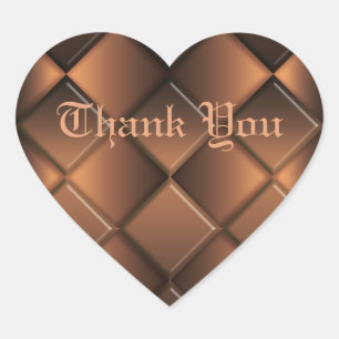 Thank You. Chocolate Heart. Heart Sticker
