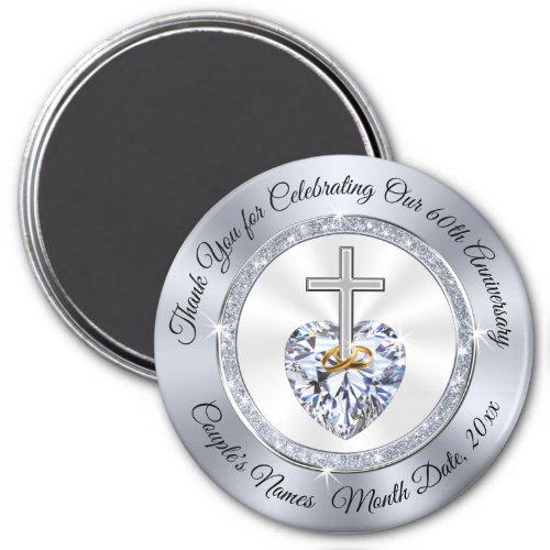 Thank You Christian 60th Anniversary Party Favors Magnet