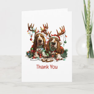 Thank You Christmas Basset Hound Dogs