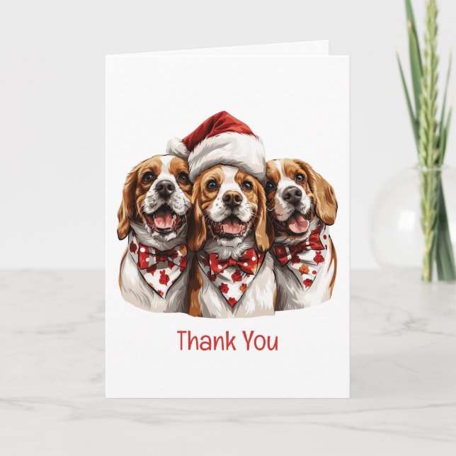 Thank You Christmas Beagle Dogs (Front)