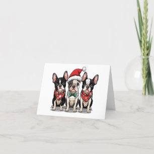 Thank You Christmas Boston Terrier Dogs