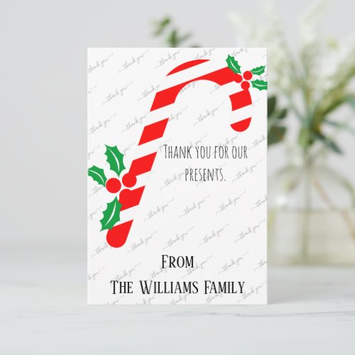 Thank You Christmas Card Custom Personalized