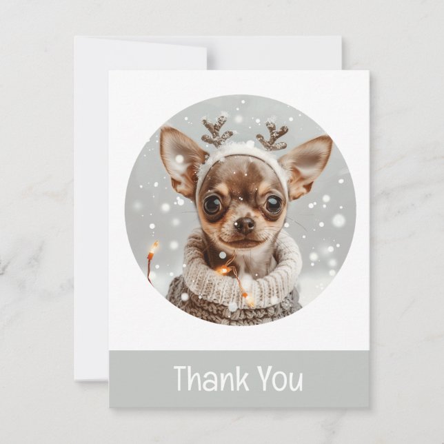 Thank You Christmas Chihuahua Reindeer Dog (Front)