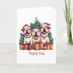Thank You Christmas English Bulldog Santa Hats
