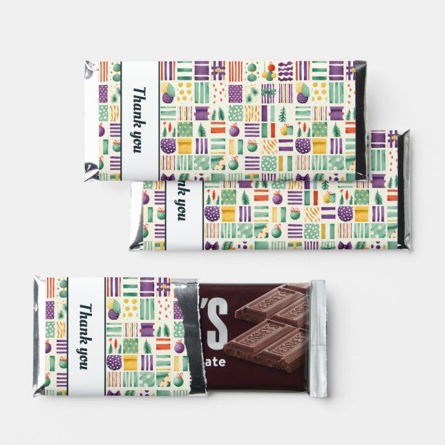 Thank you Christmas Hershey Bar Favors (Front)