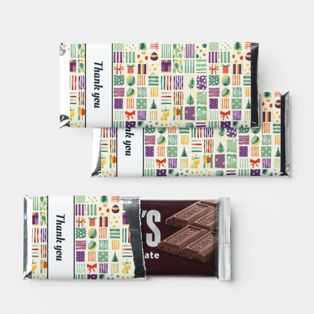 Thank you Christmas Hershey Bar Favors (Front)
