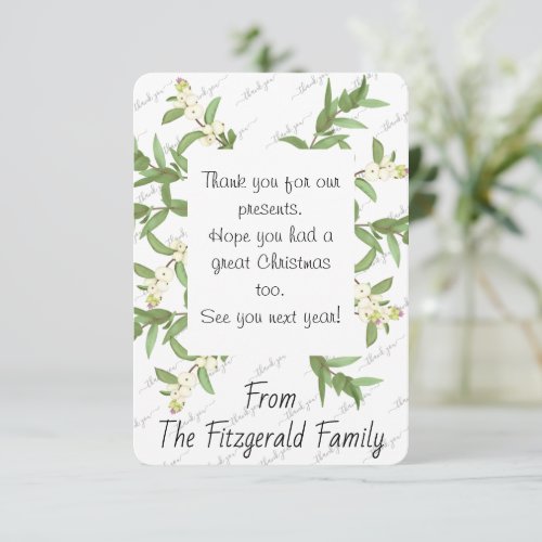 Thank You Christmas Holiday Custom Personalized