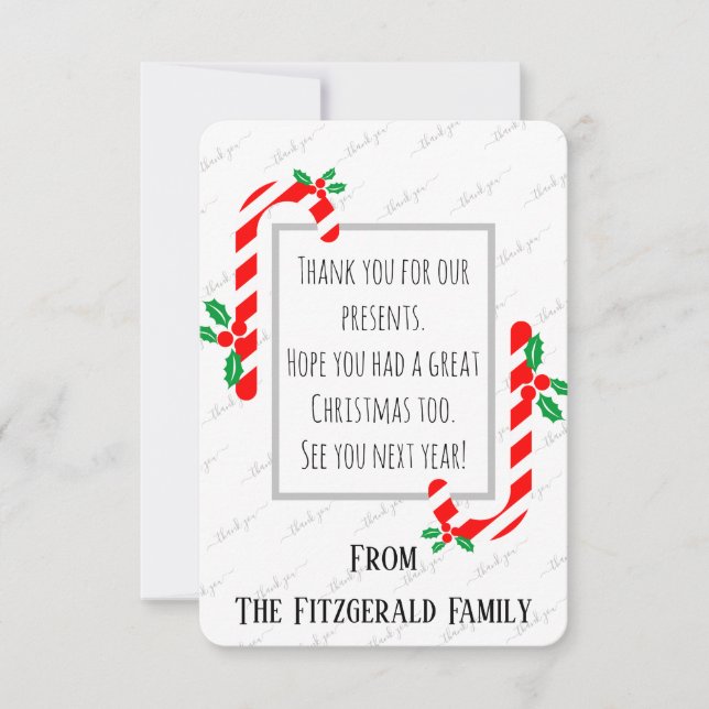 Thank You Christmas Holiday Custom Personalized (Front)