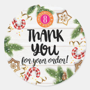 Thank you Christmas innov8tive + Posh Classic Round Sticker