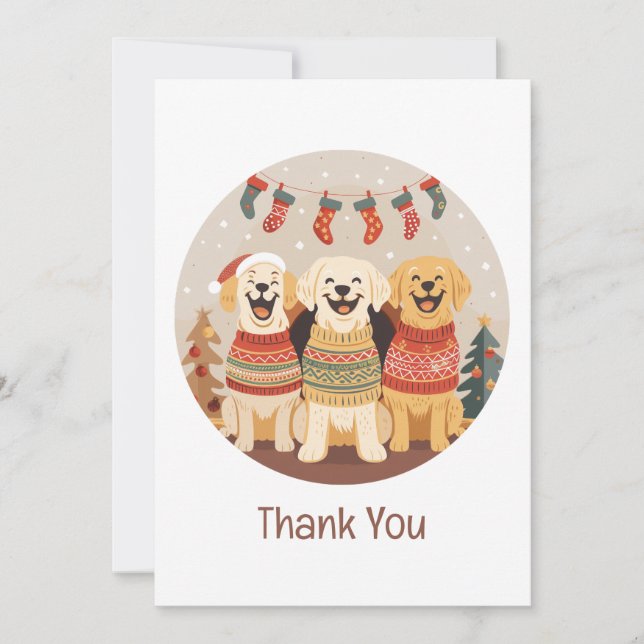 Thank You Christmas Labrador Retriever Dogs (Front)