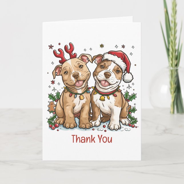 Thank You Christmas Pit Bull Dogs (Front)