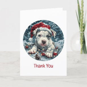 Thank You Christmas Pit Bull Santa Puppy
