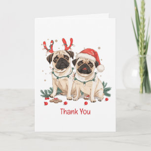 Thank You Christmas Pug Dogs